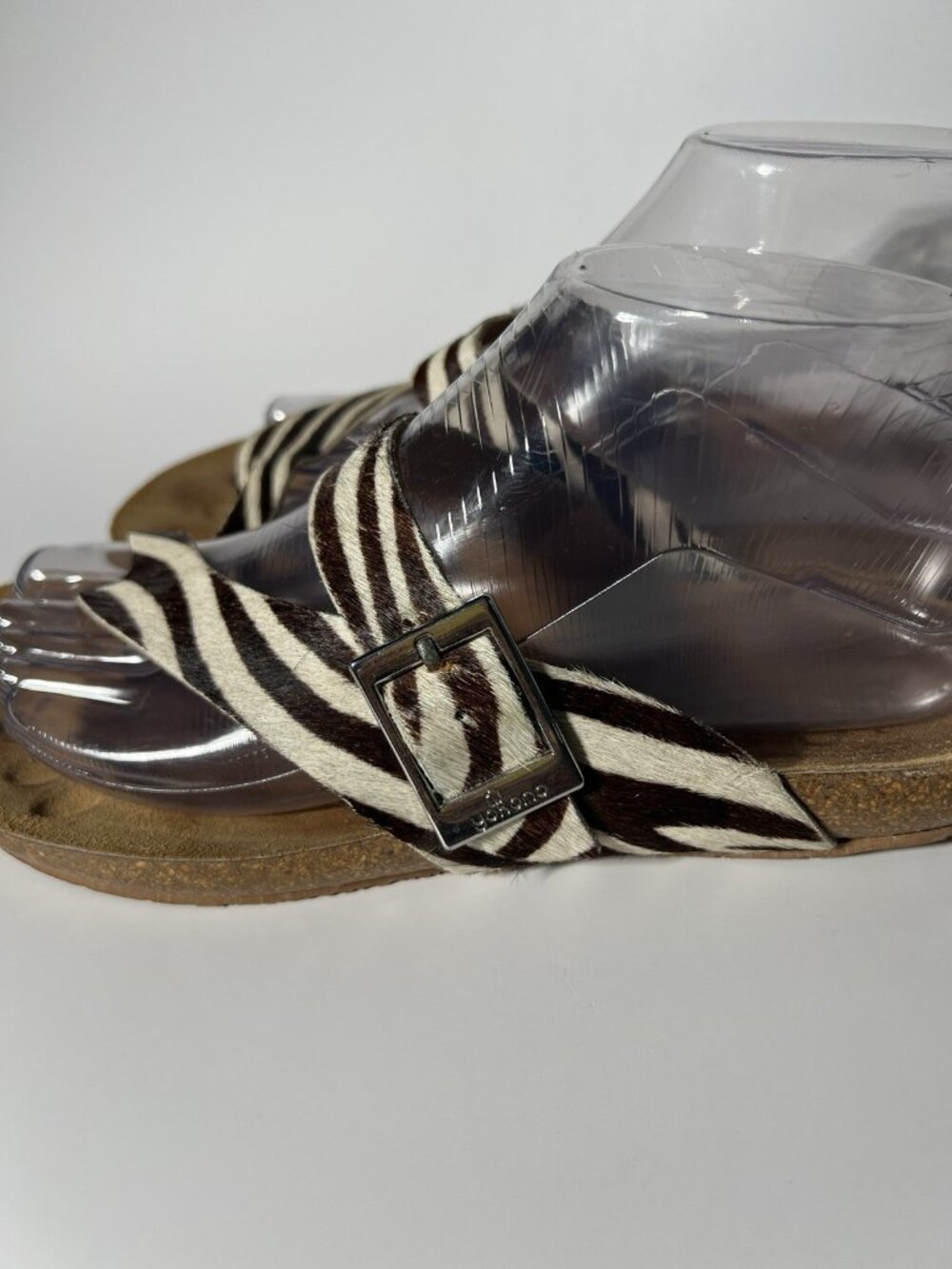 Yokono Ibiza Zebra Calf Hair Sandals Women’s Size 7.5 - Picture 2 of 9